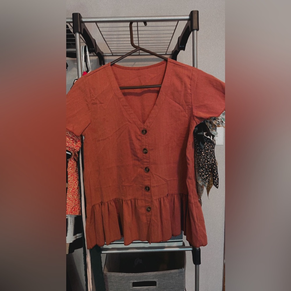 Pink button blouse